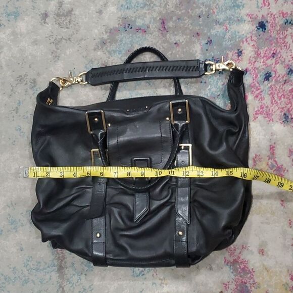 Botkier Sasha Large Leather Satchel Hobo Bag in Black - Picture 2 of 16